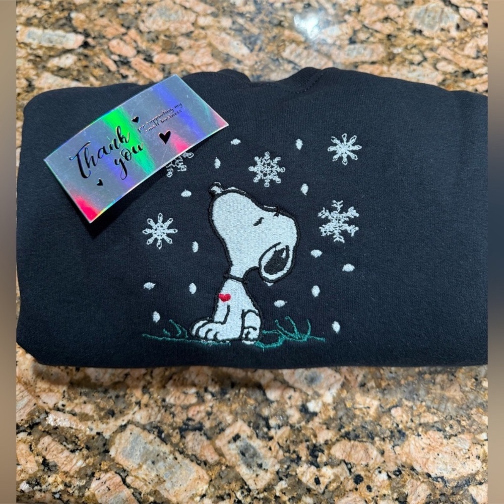 Snoopy Christmas embroidered crewmeck